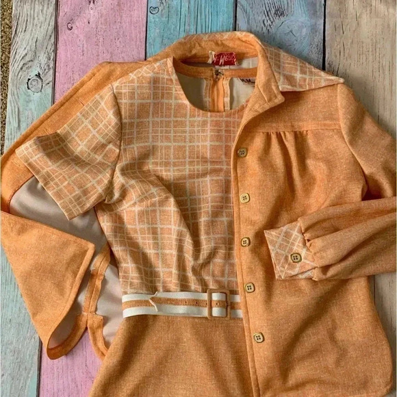 Mr. Mench Vintage 1970s two piece jacket and midi dress set - Picture 3 of 11